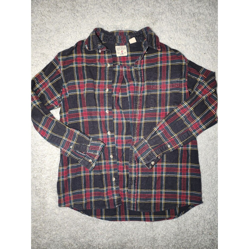 Red Head Brand Co Long Sleeve Button Flannel Shirt Red Black White Men’s L